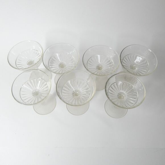 Duncan & Miller Three Faces - Set of 7 Footed Sherbet Glasses 4.75" EAPG MMA - Picture 4 of 11